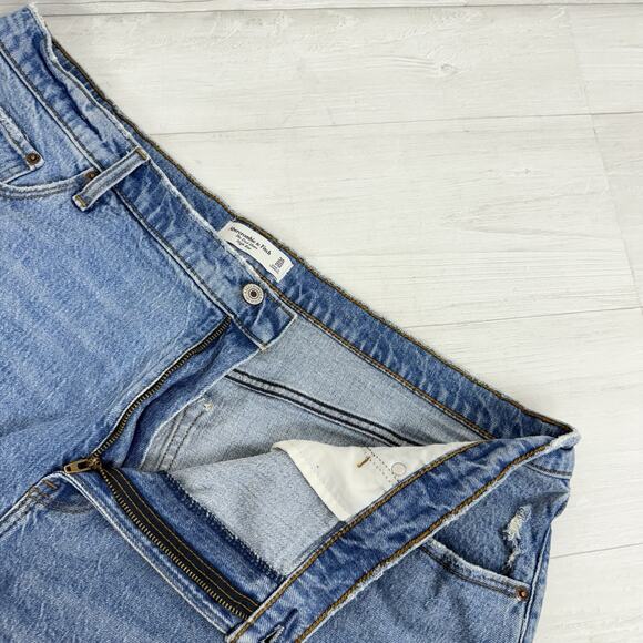 Abercrombie & Fitch The Dad Short Size 35 / 20 High Rise Curve Love Medium Wash - Picture 10 of 16
